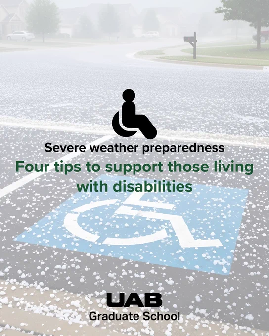 A graphic of severe weather to help emphasize the importance of safety tips for people with disabilities.
