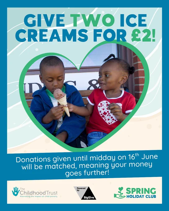 Give two ice creams for £2!
