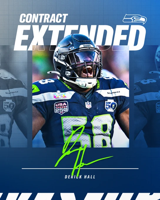 Contract Extended Derick Hall Seahawks LB