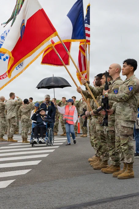 World War II veterans arrived at Deauville-Normandy Airport in France to attend D-Day 82nd anniversary events and pay tribute to those who served and sacrificed. \uD83D\uDCF8: Sgt. 1st Class Christopher Osburn
