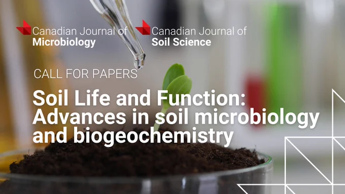 Close-up of a small green plant sprouting from soil in a glass container with a dropper releasing liquid above it promoting the call for papers on Soil Life and Function: Advances in Soil Microbiology and Biogeochemistry.