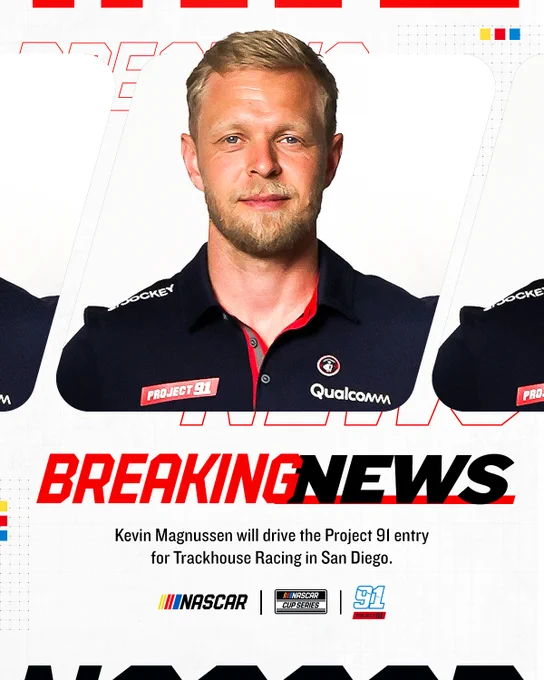 Breaking news graphic for Kevin Magnussen and Project 91.