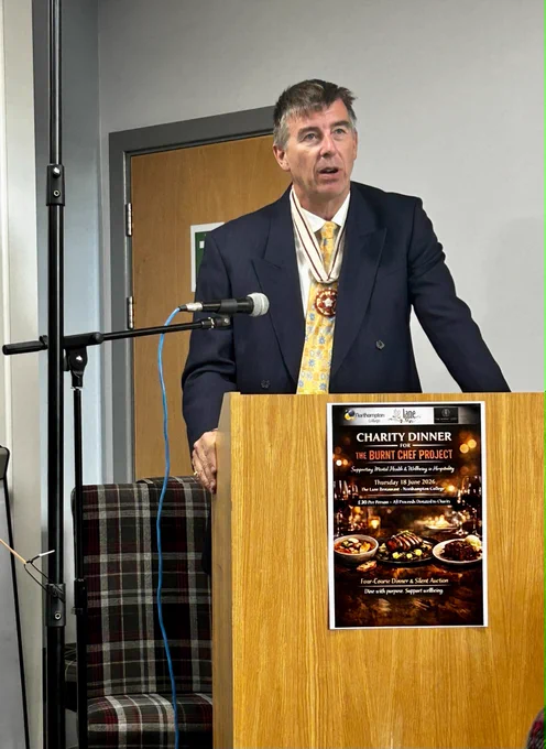 Deputy Lieutenant, Phil Zeider giving a speech at the Multi-Faith Eid Dinner