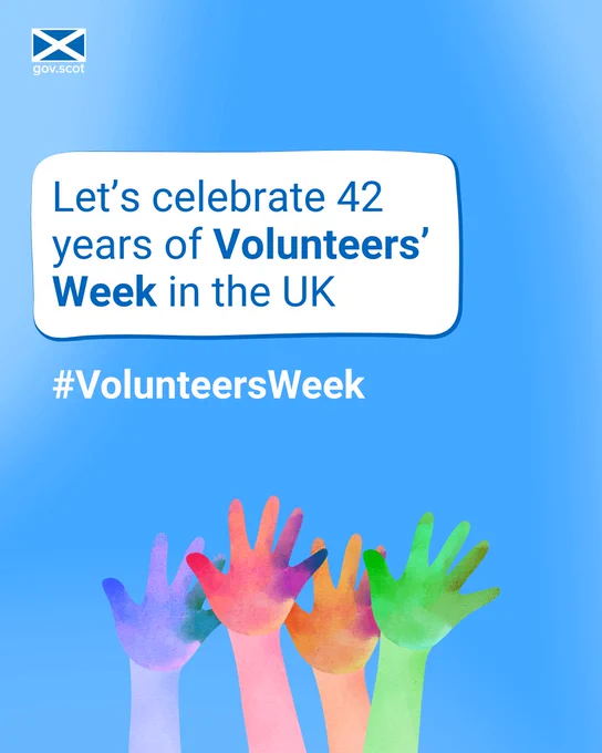 Let's celebrate 42 years of Volunteers' Week in the UK. Volunteers Week.