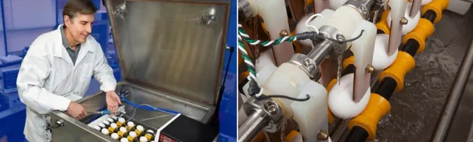 ARS chemical engineer David Geveke (retired) and colleagues developed radio frequency equipment to kill Salmonella in fresh eggs. 