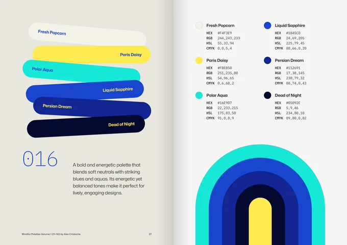 Mindful Palettes no. 016 from the "Mindful Palettes vol. 1 (01-50)" ebook by Alex Cristache