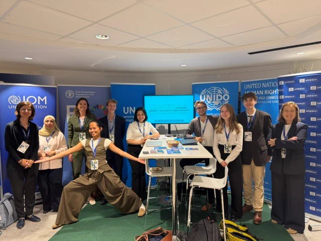 UN team in the stand, including FAO, UNEP & UNESCO