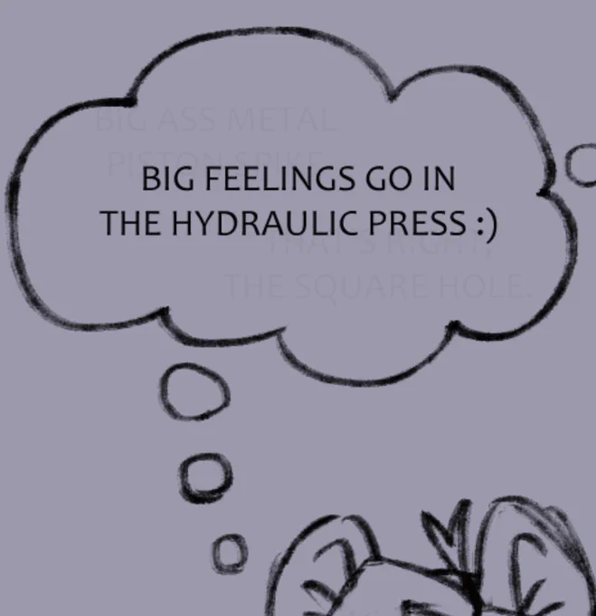 A close up of the thought bubble. The distant thoughts are actually visible, though still faint