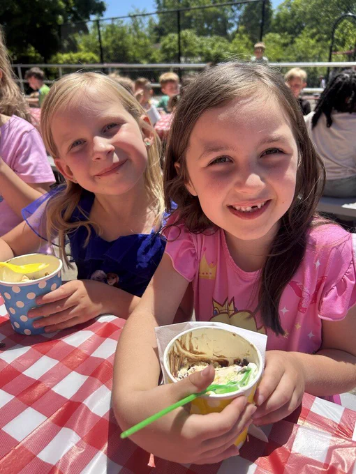 Kindergartners at Ice Cream Party