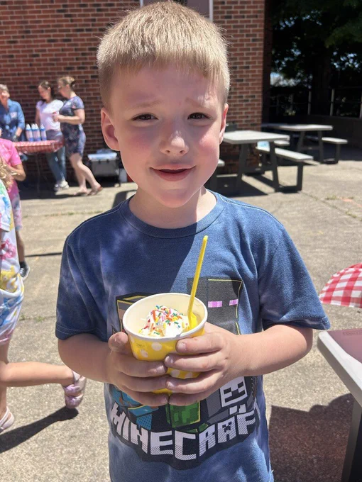 Kindergartners at Ice Cream Party