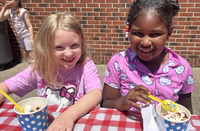 Kindergartners at Ice Cream Party