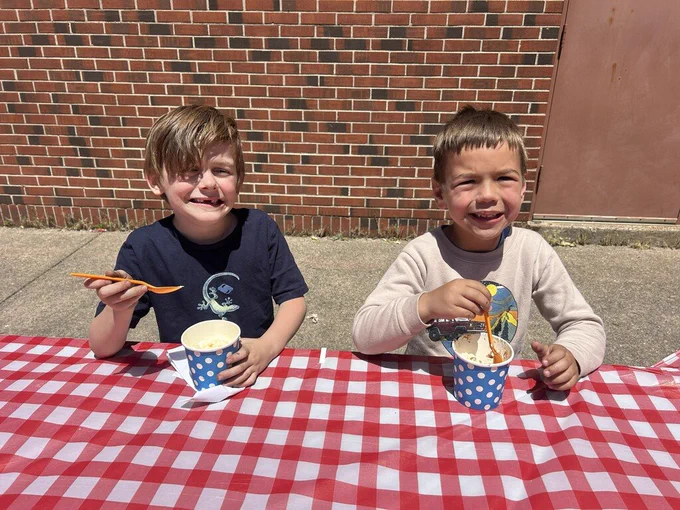 Kindergartners at Ice Cream Party
