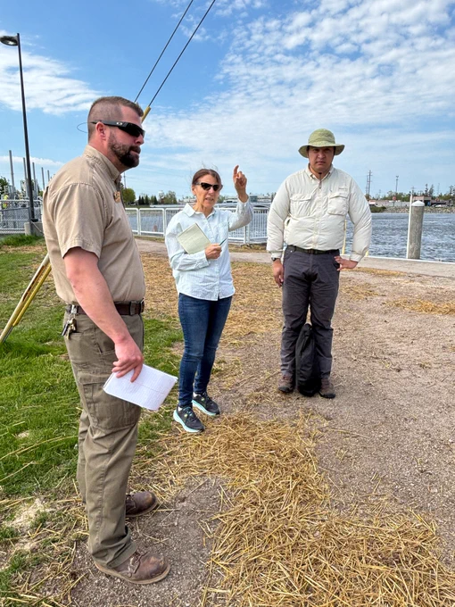 Crews surveying the Cheboygan Lock and Dam Complex