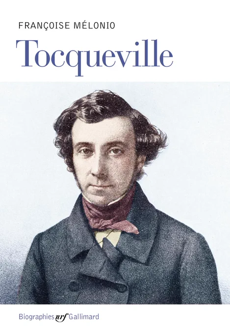 The cover of the book featuring a portrait of Tocqueville