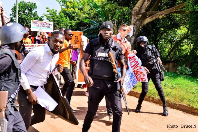 KATIITI NOAH during a peaceful demonstration against the injustices caused by EACOP