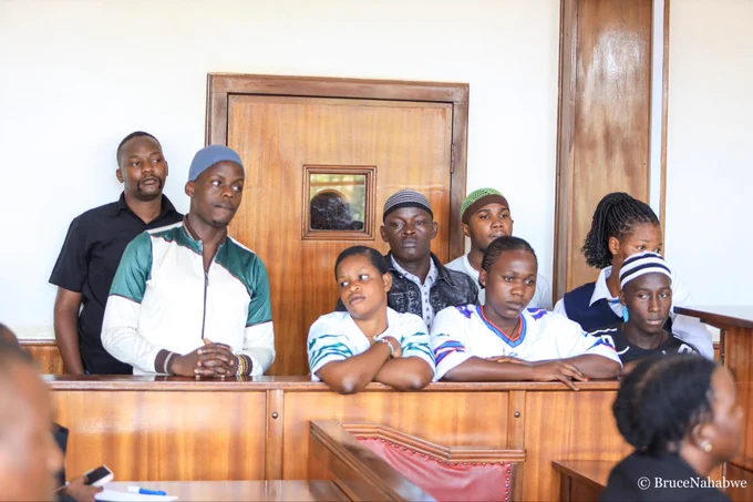 During court after arrest of environmental defenders at stanbic bank in Kampala