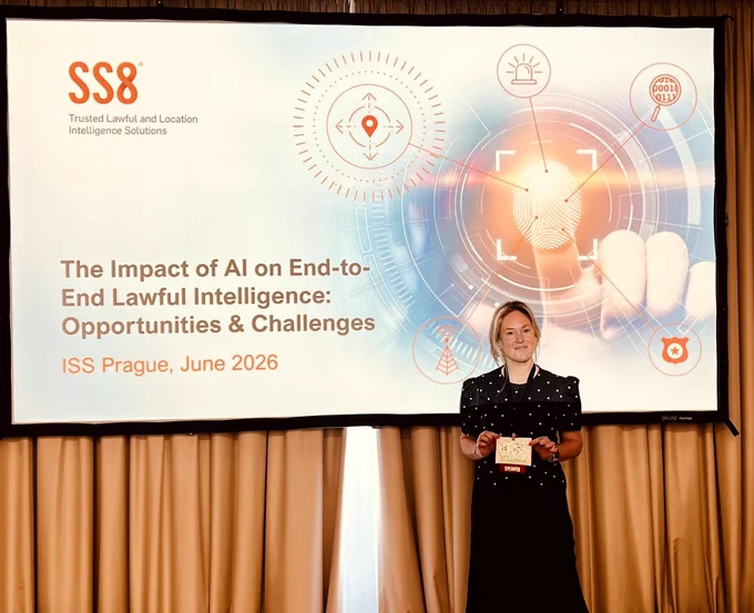 SS8's Regional Director for the EU, Stef Waring, presents on AI and Intelligence at ISS World Europe in Prague.