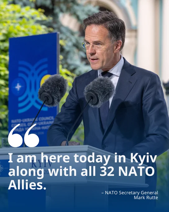 "I am here today in Kyiv along with all 32 NATO Allies." 

— NATO Secretary General visits Ukraine with the North Atlantic Council.
