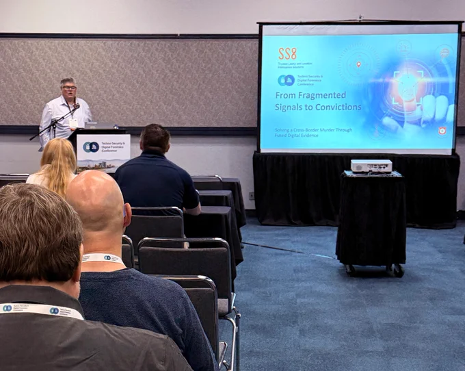 SS8s VP of Government Solutions Kevin McTiernan presenting at Techno Security East in Myrtle Beach, SC.