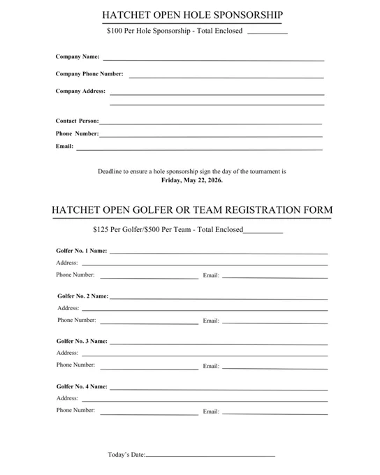 2026 Hatchet Open Golf Tournament