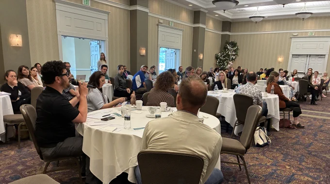 An image of the crowd at the southern tier business tour of the crowd during Q&A.