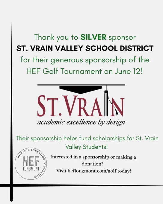 graphic thanking SVVS for their support of HEF golf