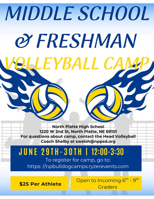 6th-9th Volleyball Camp information!