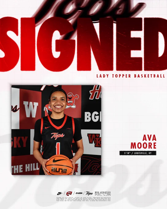 Signed - Ava Moore - 5-foot-10 - Louisville, KY