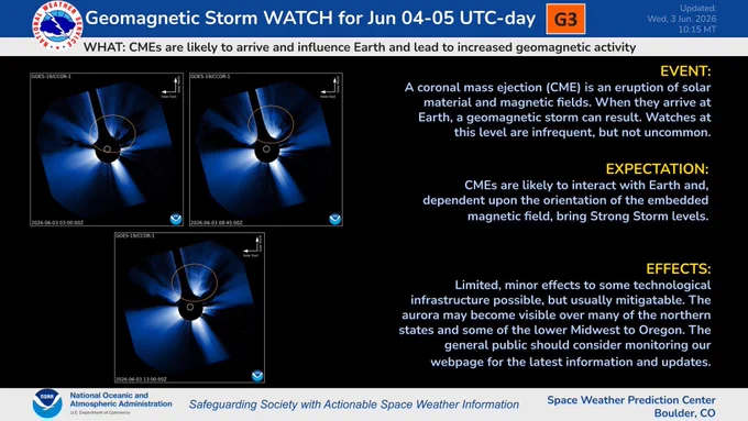 A slide describing the G3 watch that is in effect for 04-05 June 2026 (UTC)