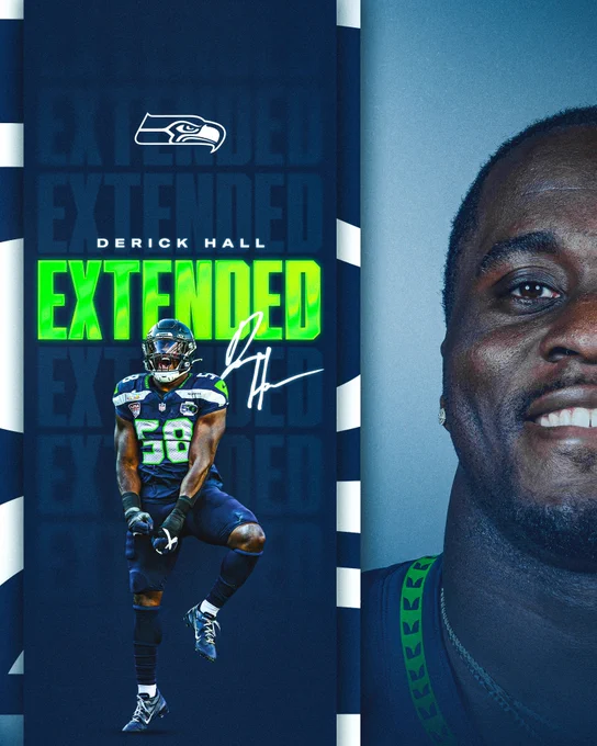 We've signed LB Derick Hall to a three-year extension.