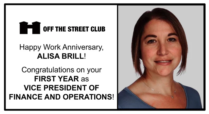 Happy Work Anniversary to KEES Candidate Placement Alisa Brill! Congratulations on celebrating your first year as Vice President of Finance & Operations at Off The Street Club. We are proud to celebrate this milestone and wish Alisa continued success and fulfillment in the year ahead.

#Chicago #Illinois #Leadership #Nonprofit #WestGarfieldPark #VicePresident #HopehasaHome #Finance