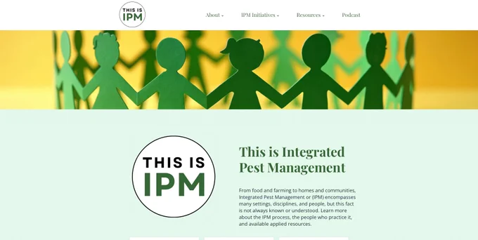 The front page of the This is IPM website, with the header "This is Integrated Pest Management."