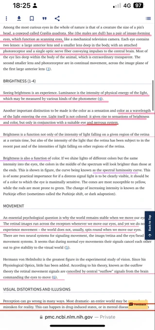 My thesis #ARTIFICIALi ™️ #ARTIFICIALeye™️ : Psycho-Physiological Optics - A Neuropsychological Exegesis On Computer Programming & Diminished Cognitive Capacity Of Its Users
#BADCAMeOLISTENINGPARTY 

BY Marilita M Moschos

We need the light to see. Any disturbance would be carried in all directions through the packed spheres as a wave: this wave is light.

Light consisting of packets of energy - quanta - combining characteristics of corpuscles & waves. 

Light is a narrow strip of the electromagnetic spectrum, which includes radio waves, infrared, ultra violet and X-rays. Only a very narrow band of these frequencies, less than an octave in width, stimulates the eve to give vision and color.

Seeing brightness is an experience. Luminance is the intensity of physical energy of the light, which may be measured by various kinds of the photometer (4).
Light itself is not colored: it gives rise to sensations of brightness & color, but only in conjunction with a SUITABLE eye & NERVOUS SYSTEM.