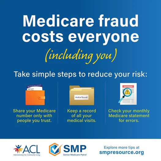 Medicare fraud affects everyone; protect yourself by sharing your Medicare number only with trusted people.