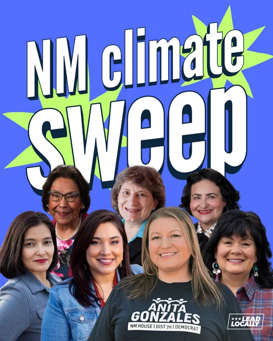 A bright blue graphic with a group of people smiling
