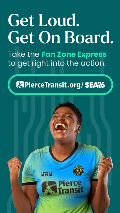 Get Loud Get on Board. Take the Fan Zone Express to get right into the action. PierceTransit.org/SEA26