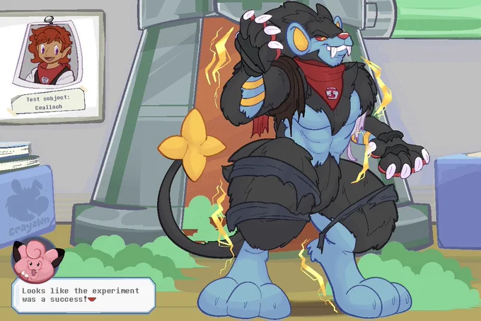 https://ko-fi.com/c/66344ca73e
Looks like the experiment was a success! ✨🧪🧬! 
#Pokemon #TF #YCH for @/Pelpo on Kofi! Thank you so much for your support and volunteering! ❤️ #Transformation #Animation #Luxray 

🌶️Alt: https://www.patreon.com/posts/bills-lab-luxray-159677472?utm_medium=clipboard_copy&utm_source=copyLink&utm_campaign=postshare_creator&utm_content=join_link