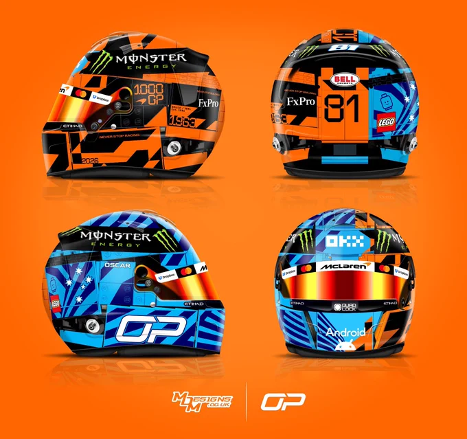 Oscar Piastri LEGO Monaco Grand Prix Helmet Design