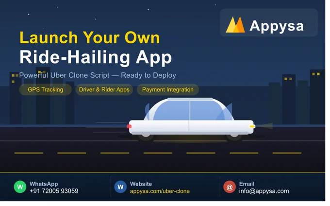 🚕 Want to build the next Uber?
Appysa's Uber Clone Script gets you there — fast.
✅ Real-time tracking
✅ Rider & driver apps
✅ Payment integration
✅ Fully customizable
Launch your ride-hailing business today - appysa.com/uber-clone