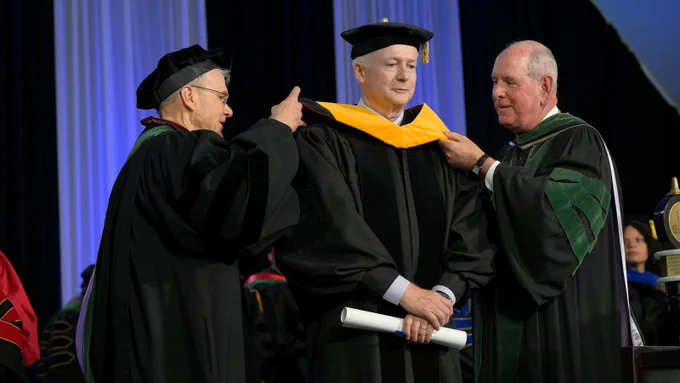 Robert A. Harrington, MD, received an honorary degree from UMass Chan