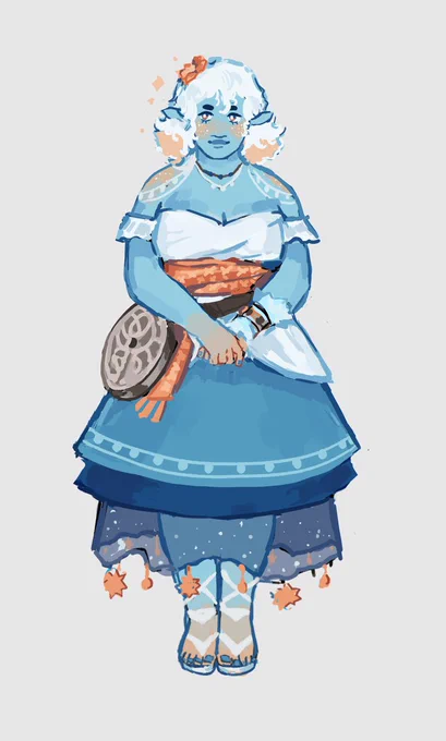 Digital drawing of Aurora Primrose.