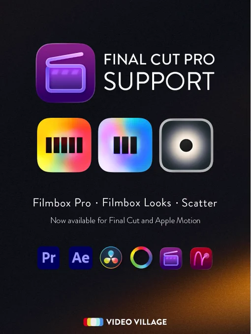 Filmbox and Scatter Final Cut Pro support announcement post.