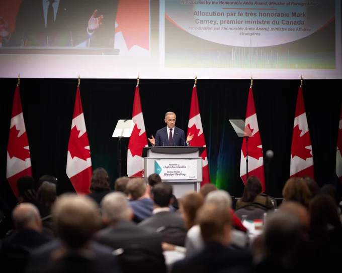 Prime Minister Carney speaks with the Heads of Canada’s missions in Ottawa, Ontario.