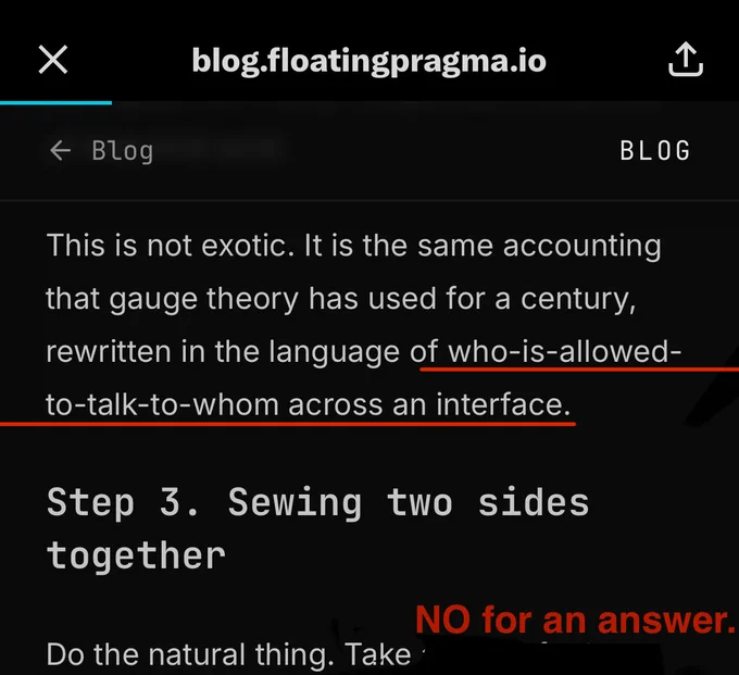 #ARTIFICIALi ™️ #ARTIFICIALeye™️ 

Image taken from blog.floatingpragma.io 
string theory/gauge theory on rewriting the language of who-is-allowed-to-interface-with-whom.

the language cannot be rewritten, erased, or reset. natural and digital law must restate *the natural thing which is my rights as a person, at any location or in any profession must be protected. this includes my similitude, work, intellectual property - my thoughts   emotions. 

“Do the natural thing. Take” No for an answer. 

*human rights laws were only legislated because of crimes against humanity = trademark/patent, copyright   other law. i am not an NFT/any token. 
#BADCAMeOLISTENINGPARTY 

if i’ve a digital id-a signal that can be hacked/engaged with/without my consent
= already in breach of my natural/digital rights. 

if i’ve purchased a phoneline, broadband, device etc
monitoring/influencing any aspect of me is a criminal offence
#BADCAMeOLISTENINGPARTY