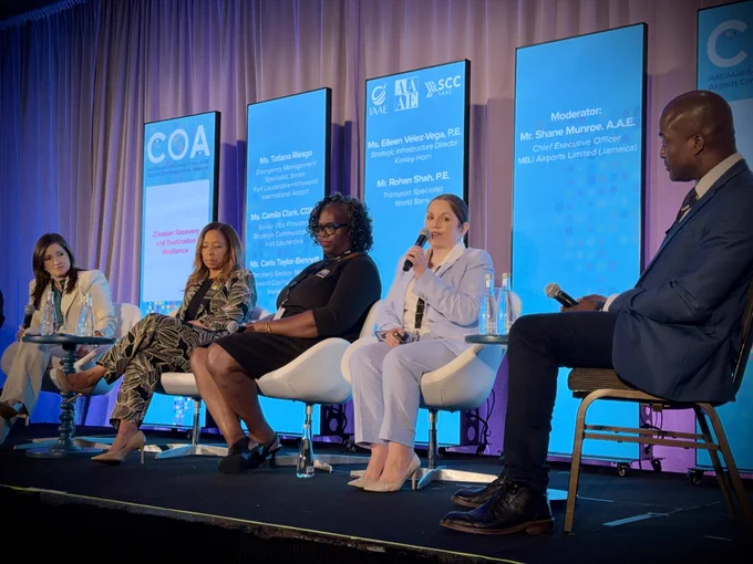 Tatiana Riesgo of FLL contributed to a panel discussion on disaster recovery and destination resilience at the 2026 Airports Conference of the Americas.