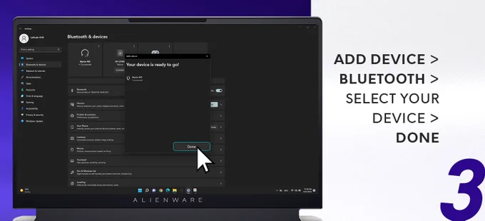 Add device > Bluetooth > Select your device > Done