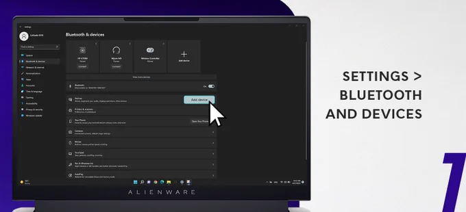 Settings > Bluetooth and devices. 