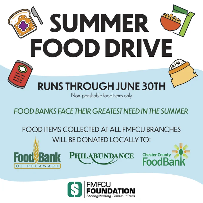 Summer food drive graphic with info
