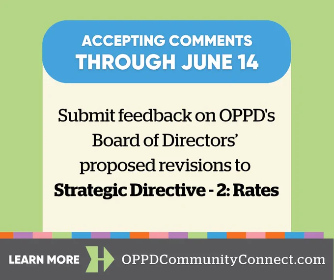 OPPD board of directors strategic directive 2 comment period through June 14