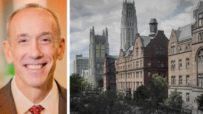 Thomas Brock, director of Community College Research Center, next to a campus image.